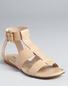 A simplified, gladiator-inspired sandal from Rosegold.