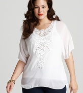 Johnny Was Collection Plus Size Heart To Heart Lace Top