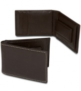 Sharpen up your ensemble style with this leather bi-fold wallet from Tasso Elba. Two are better than one with its sleek reversible style.