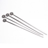 The Stainless Steel Skewers are 13.75. Set of four Forged Stainless Steel Construction. The flat blade skewers keep fare stable on the skewer for easy turning. Long length keeps your hands from the heat source.