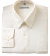 Maintain your crisp, professional look all day long in this handsome, wrinkle-free shirt. With a subtle sateen finish and classic fit, it features a point collar, chest pocket, button cuff and French placket. Round hem.