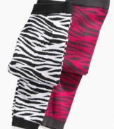 Add coziness to her look in the wild style of these zebra-print sweater leggings from Planet Gold.