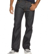 These sleek dark denim jeans by Rocawear are great for kicking it at happy hour or at home.