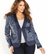 Make an impression with a printed plus size boyfriend blazer from INC. It's more versatile than you think -- try it with ponte-knit pants for the office, jeans for the weekend and a skin-tight skirt for a night out!