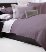 This Windsor Plum sheet from Hugo Boss turns your bed into an oasis of tranquility. 350-thread count cotton sateen fabric provides endless comfort.