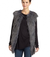 THE LOOKVariegated faux fur design Round necklineFront fur hook closuresSleevelessSeam pocketsTHE FITAbout 29 from shoulder to hemTHE MATERIALPolyester/acrylicCARE & ORIGINDry cleanImportedModel shown is 5'10 (177cm) wearing US size Small. 