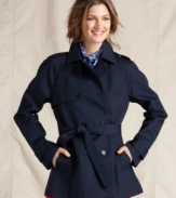 In the trenches: This Tommy Hilfiger trench coat features a shorter length and weatherproof, lightweight fabric -- perfect for changeable spring days!