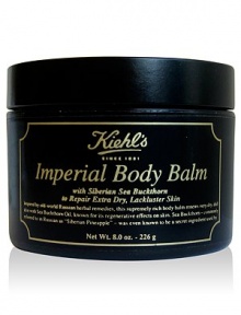 A luxurious, reparative blend of Sea Buckthorn Berry Oil and deeply hydrating nut butters to halt the effects of dryness and harsh environmental effects on skin. With Honey and Fruit Glycolic Acids to accelerate surface cell turnover, our rich balm immediately delivers a renewed smoothness and youthful radiance to extra-dry, lackluster skin. 8.4 oz. 