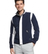 This ultra-lightweight jacket from Hugo Boss is a stand alone of style.