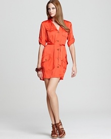 VINCE CAMUTO Roll Tab Shirt Dress