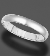 With a rounded edge and slender band, this gleaming 14k white gold ring is perfect for every day. Size 8.5-13.