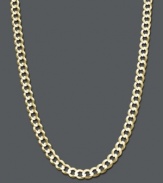 A simple chain that will take your look a long way. Necklace features a long curb link chain set in 14k gold. Approximate length: 22 inches. Approximate width: 4-3/5 mm.