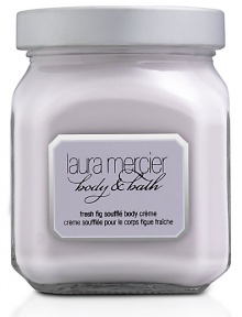 Just as milk nourishes your body, the active ingredients in Laura Mercier's Soufflé Body Créme instantly nourish your skin. This silky smooth créme, with its lightly whipped feel and delicious Fresh Fig scent, enriches the skin with much-deserved Vitamin A, C and E derivatives. Grape Seed, Macadamia Nut and Rice Brand.Oil condition the skin while Fig Extract and Honey offer soothing benefits. Sweet Almond and Rice Proteins, along with Pro-Vitamin B-5 provide moisture balance and protection.