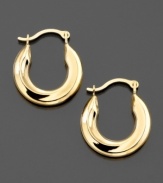 Big fashion comes in small sizes. You'll love these polished 14k gold tube hoop earrings. Approximate diameter: 1/4 inch.