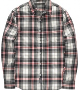 Time for a fresh take? This plaid shirt from Sean John is the perfect fit for your casual wardrobe.