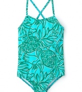 She's sure to make a splash in this tropical Lilly Pulitzer swimsuit with a perky pineapple print.