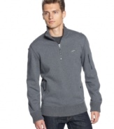 Layer up! This solid quarter zip pullover form Calvin Klein will keep you trendy throughout the cooler seasons.