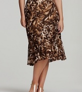 Jones New York Collection's abstract animal-print skirt lends artful flair to workday style.