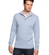 Complete your look with a crisp last layer and this mockneck sweater from Club Room.