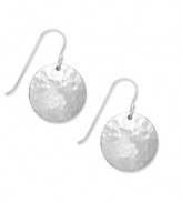 A little polish. Simple drop earrings with a unique hammered texture spice up any look. Crafted in sterling silver; by Giani Bernini. Approximate drop: 1 inch.