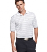 Breaking a sweat has never felt so good in this Greg Norman for Tasso Elba performance polo featuring PlayDry® technology for increased comfort and cooling.