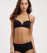 EXCLUSIVELY AT SAKS. A modern nod to a classic retro design, this swim style features molded cups for shape, underwire for support and flattering gathered, twist details on its stretch bottom.Removable halter strapSeamed, molded cupsPretty self-tie detailsBack clasp closureHigh-waist stretch bottomFully lined80% polyamide/20% elastaneHand washImported