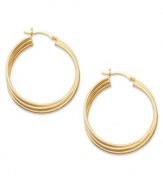 Classic chic. Every girl needs a polished pair of hoops like this traditional Giani Bernini style. Crafted in 24k gold over sterling silver. Approximate diameter: 1-1/6 inches.