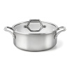 With a copper core layered between aluminum and finished with magnetic stainless steel exterior, this 5-quart Dutch oven with lid is designed for the modern at-home chef.