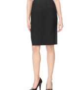 This petite skirt is adorned with Calvin Klein's tailored touches from waist to hem. Pairs flawlessly with the rest of the coordinating suit separates collection (and at a price that's stylishly affordable, too).