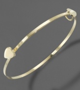 A sweet way to wear your heart on your sleeve! This 14k gold bracelet is accented with miniature heart charms. Adjustable bracelet; diameter measures approximately 1-1/2 inches to 1-3/4 inches.