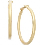 More to love. Giani Bernini's clutchless hoop earrings are 40 mm for extra appeal and set in 24k gold over sterling silver for a truly stunning look. Approximate diameter: 1-1/2 inches.