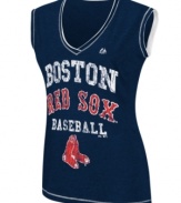 Finally! A fan favorite fit just for you-this Boston Red Sox MLB tank from Majestic Apparel is a homerun.