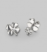 Wear your luck on your sleeve with these richly sculpted designs, a large clover in front, a smaller one at the t-back. Diameter, length, about ¾ Made in USA