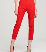 A lace-up hem lets you decide how slim you want the silhouette of these BASLER cropped stretch cotton pants.