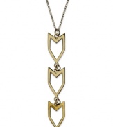 Add a hint of Southwestern appeal. Studio Silver's Chevron pendant features an edgy design of cut-out arrowheads. Set in 18k gold over sterling silver. Approximate length: 20 inches. Approximate drop: 2 inches.