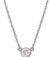 A shining center. This pendant sparkles with round-cut diamonds (1/3 ct. t.w.) providing a lustrous effect. Set in 14k white gold. Approximate drop: 16 inches. Approximate drop: 1/3 inch.