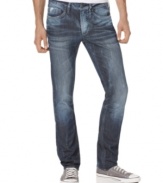 Give your everyday blues a dose of rock-n-roll toughness with this distressed skinny style from Buffalo David Bitton.