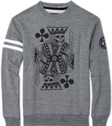 Varsity styled fitted sweatshirt by Ecko Unltd with graphics in front and back to set you apart from the rest.