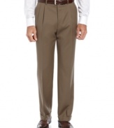 Head into neutral territory. These tan pants from Lauren by Ralph Lauren have quiet confidence.