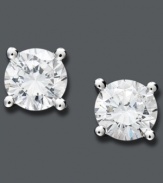 Simply stunning. Juliet's simple stud earrings feature certified, round-cut diamonds (1/2 ct. t.w.). Crafted in 14k white gold. Approximate diameter: 5 mm. Juliet diamonds feature 97 facets, which enhance the brightness and light performance of the diamond. Juliet diamonds are available only at Macy's.