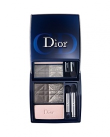 A breakthrough makeup innovation introduced by Dior: an unparalleled sliding compact that reveals a 3-couleur eyeshadow palette to get catwalk smoky eyes in 3 easy steps. The smart palette features soft powdery textures for an effortless and made-to-measure smoky eyes effect. The extremely bendable base perfectly preps and colors the eyelid, while the eyeshadow duo offers different effects: more matte for a natural ready-to-wear style or more shiny for a glamorous couture style. A collection of six trend-setting, sultry harmonies - Smoky Nude, Smoky Brown, Smoky Khaki, Smoky Black, Smoky Navy and Smoky Pink.