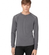 Add some swagger to your casual look with this on-trend henley from Calvin Klein Jeans.