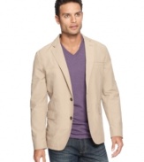 Take all the stuffiness out of boardroom style with this casual take on the classic blazer from American Rag.