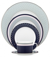 Special occasions shape up chic with the Mercer Drive creamer, featuring a geometric design in platinum-banded china. A modern balance of fun and formal from kate spade new york.