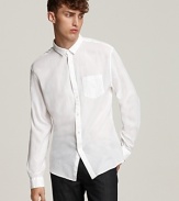 Cut slim in basic white, it's so easy to wear -- the essential John Varvatos shirt.