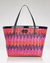 Take kate spade new york's bold style with you when you travel with this chevron striped tote. Ideal for sunny days and far flung getaways, it's the bag we want bright now.