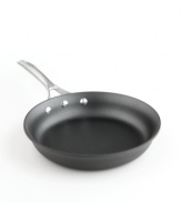 A pan with a purpose. This everyday fry pan from Calphalon features the exclusive Slide nonstick cooking surface, providing revolutionary release for flavorful eggs and other ingredients that glide effortlessly from pan to plate. Lifetime warranty.