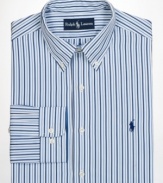 Classic stripes and the iconic polo player logo give this Polo Ralph Lauren shirt timeless style.