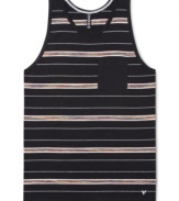 Keep cool while looking cool in this striped Univibe tank.