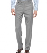 Lightweight and super comfortable, these tonal herringbone pants from Kenneth Cole Reaction make a great addition to your workweek wardrobe.